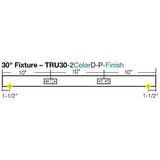 Task Lighting TRU36-2BD-P-BK 36" TR USB Series Angle Power Strip with USB, Black Finish, Black Receptacles