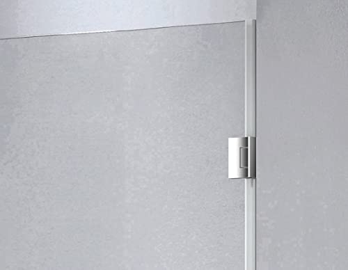 Genius Plus Frameless Shower Door Size fits for Width of 57' - 61'' * H76'' with a Side Panel in Matte Black Premium Hardware Finish, Low Iron Tempered Glass Included(59'') …