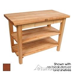 John Boos C4830-D-S-CR CCWT 48X30X1.75 W/DWR/SHF CHRY STN