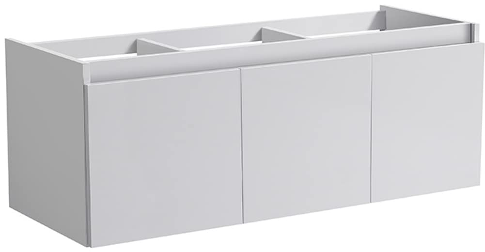 Fresca FCB8041WH Fresca Mezzo 60" White Wall Hung Single Sink Modern Bathroom Cabinet