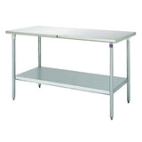 John Boos ST6-2436GSK 16 gauge Stainless Steel Work Table, Flat Top, Galvanized Base and Shelf, 36" x 24"
