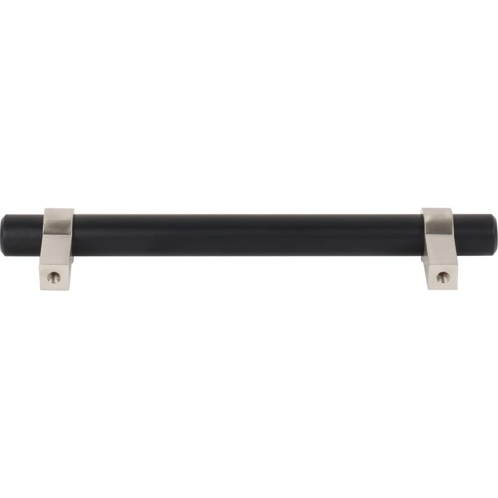 Jeffrey Alexander 5192MBSN 192 mm Center-to-Center Matte Black with Satin Nickel Key Grande Cabinet Bar Pull