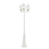 Livex Lighting 7710-13 Outdoor Post Light with Clear Beveled Glass Shades, 84" x 22", White