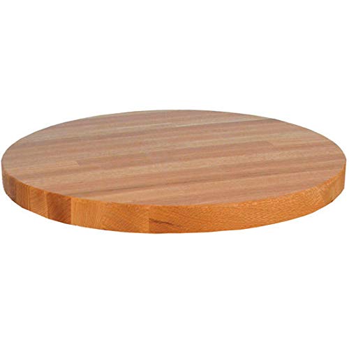 John Boos RTO-24 Oak Edge Grain Table Top, Round, 1/4" Radius Edge, 24" dia x 1-1/2"H, Varnique Finish