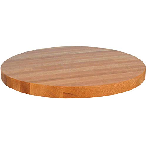 John Boos RTO-60 Oak Edge Grain Table Top, Round, 1/4" Radius Edge, 60" dia x 1-3/4"H, Varnique Finish