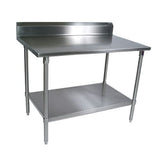 John Boos ST4R5-2424SSK Work Table, 24" W X D, 14/300 Stainless Steel Top with 5" Backsplash