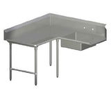 John Boos SDT6-K6048GBK-L 16GA 48LX60L SOILED CRNR DISHTABLE
