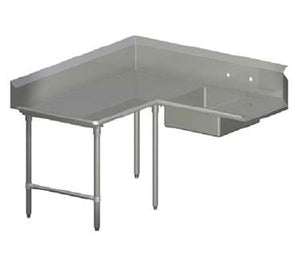 John Boos SDT6-K6072SBK-L 16GA 72LX60L SOILED CRNR DISHTABLE