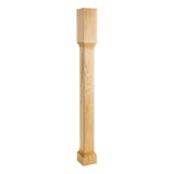 Hardware Resources P71-RW 3-1/2" W x 3-1/2" D x 35-1/2" H Rubberwood Square Recessed Post
