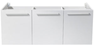 Fresca FCB8092WH-D Fresca Vista 48" White Wall Hung Double Sink Modern Bathroom Cabinet