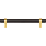 Jeffrey Alexander 5128MBBG 128 mm Center-to-Center Matte Black with Brushed Gold Key Grande Cabinet Bar Pull