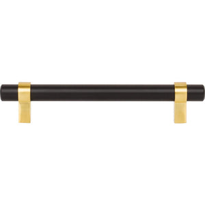 Jeffrey Alexander 5128MBBG 128 mm Center-to-Center Matte Black with Brushed Gold Key Grande Cabinet Bar Pull