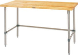 John Boos SNB16 Work Table with Commercial Blended Maple Top, Stainless steel base, 72" W x 36" D 35-1/4" H