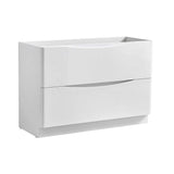 Fresca FCB9148WH-D Fresca Tuscany 48" Glossy White Free Standing Double Sink Modern Bathroom Cabinet