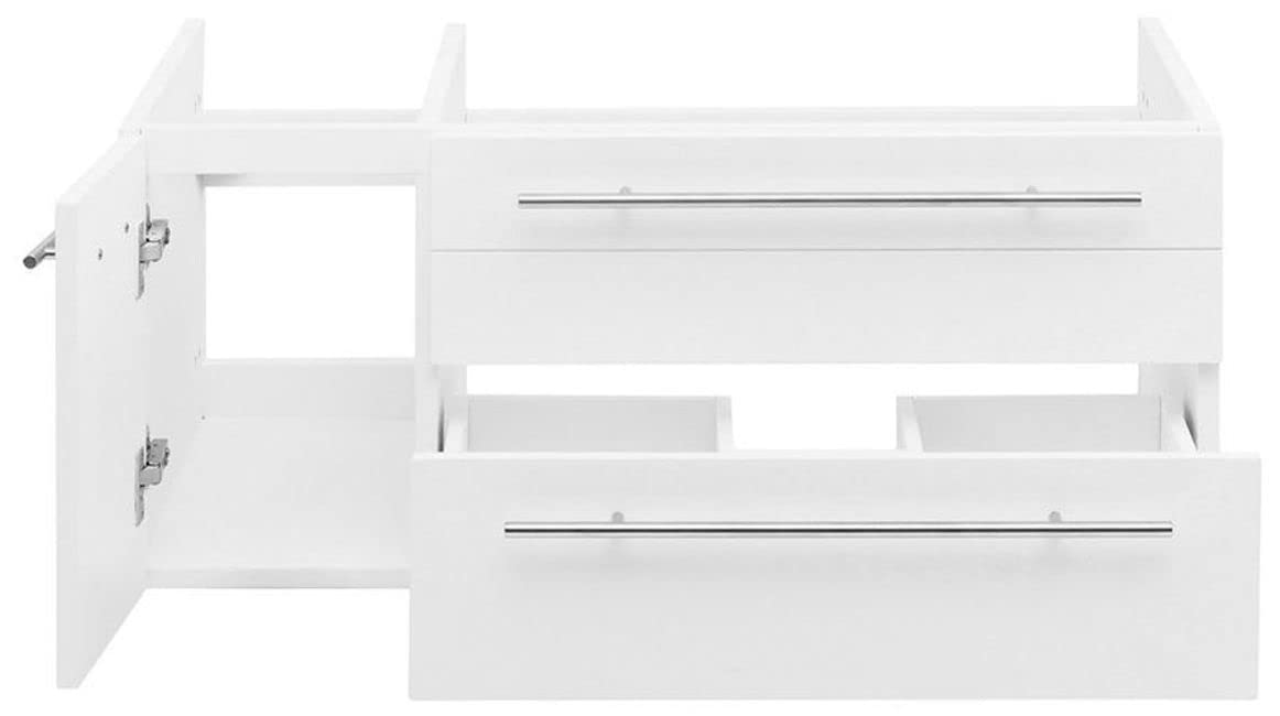 Fresca FCB6136WH-UNS-R Fresca Lucera 36" White Wall Hung Undermount Sink Modern Bathroom Cabinet - Right Version