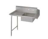 John Boos EDTS8-S30-L48 E-Series Stainless Steel Straight Soiled Dishtable, 8" Deep Sink Bowl, 48" Length x 30" Width, Left Hand Side