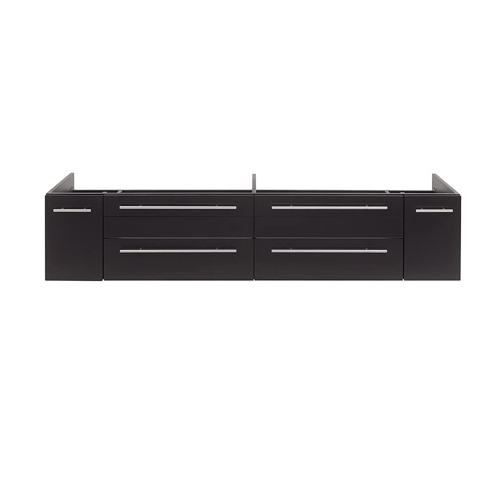 Fresca FCB6172ES-UNS Fresca Lucera 72" Espresso Wall Hung Double Undermount Sink Modern Bathroom Cabinet