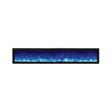 Amantii BI-88-DEEP-OD Panorama Deep Full View Smart Electric  - 88" Indoor /Outdoor WiFi Enabled Fireplace, featuring a MultiFunction Remote, Multi Speed Flame Motor, Glass Media & a Black Trim