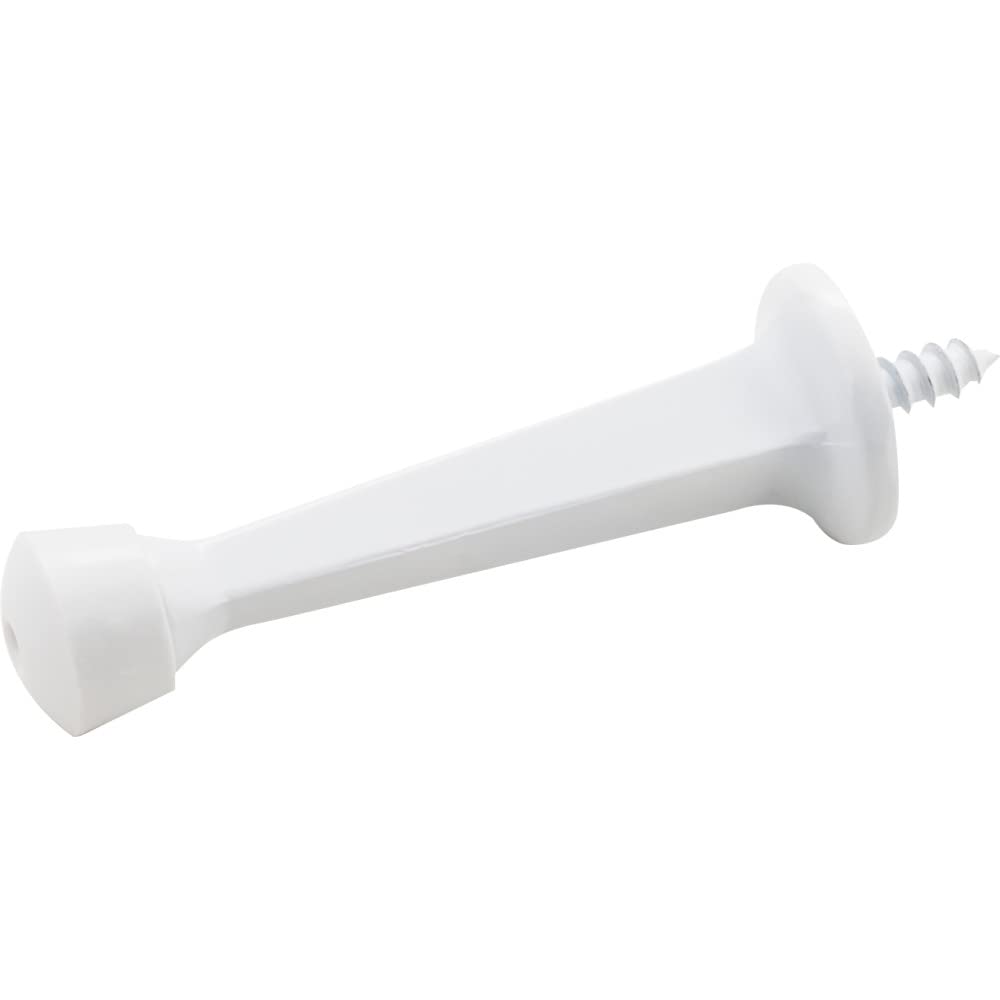 Hardware Resources DS03-WH-R Solid Door Stop with Fixed Screw Attachment -  White