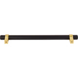 Jeffrey Alexander 5192MBBG 192 mm Center-to-Center Matte Black with Brushed Gold Key Grande Cabinet Bar Pull