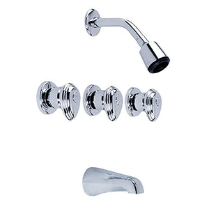 Gerber G0058510 Chrome Hardwater Three Handle Threaded Escutcheon Tub & SHOW...