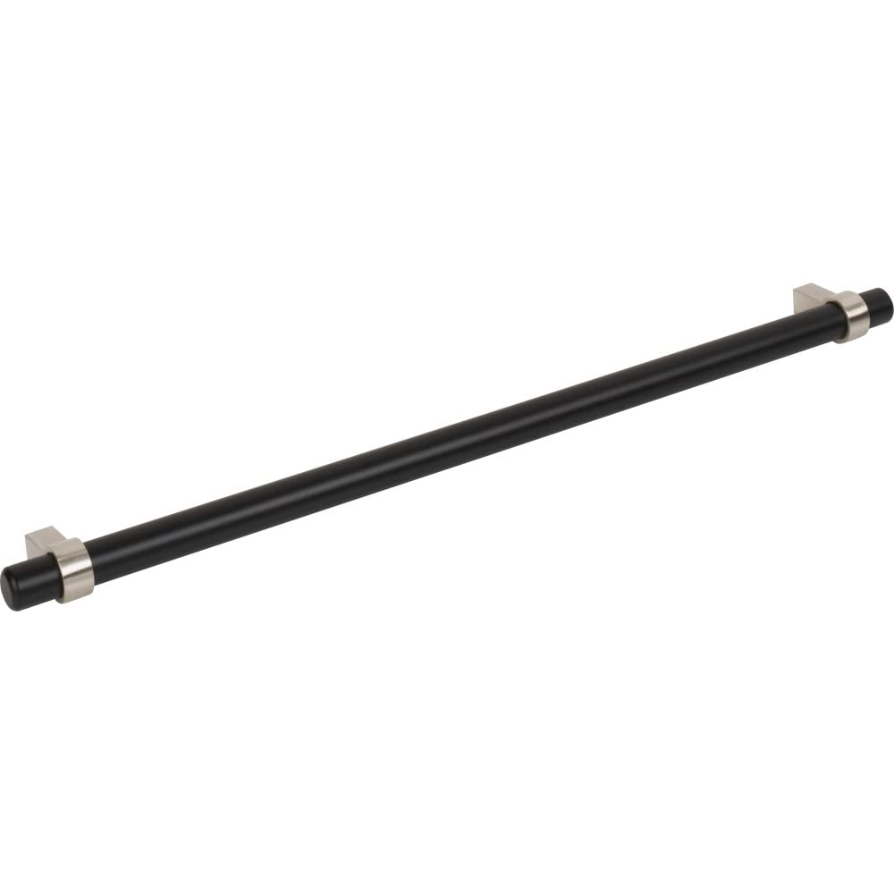 Jeffrey Alexander 5319MBSN 319 mm Center-to-Center Matte Black with Satin Nickel Key Grande Cabinet Bar Pull