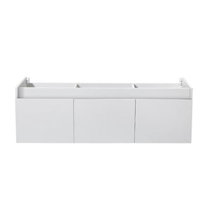Fresca FCB8041TK Fresca Mezzo 60" Teak Wall Hung Single Sink Modern Bathroom Cabinet
