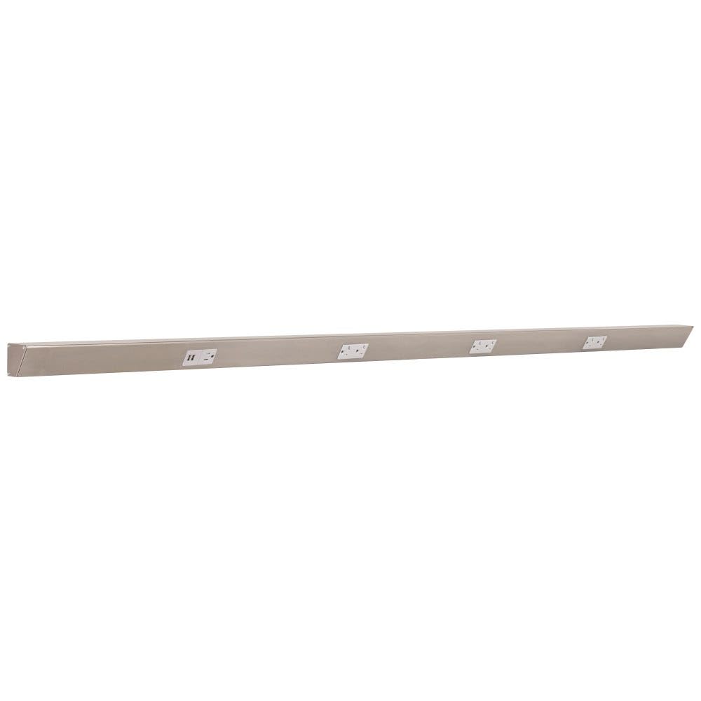 Task Lighting TRU72-4GD-P-SN 72" TR USB Series Angle Power Strip with USB, Satin Nickel Finish, Grey Receptacles