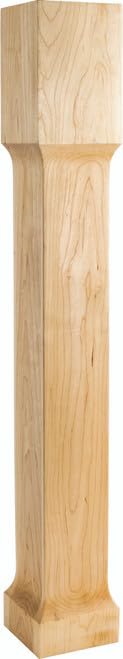 Hardware Resources P71-5-RW 5" W x 5" D x 35-1/2" H Rubberwood Square Recessed Post