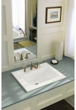 KOHLER K-2337-8-17 Memoirs Stately Rectanglar Drop in Bathroom Sink, 22 3/4", White