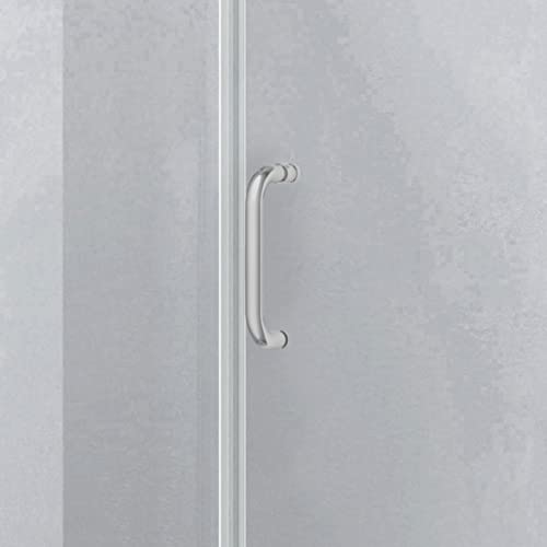 Genius Plus Frameless Shower Door Size fits for Width of 57' - 61'' * H76'' with a Side Panel in Matte Black Premium Hardware Finish, Low Iron Tempered Glass Included(59'') …
