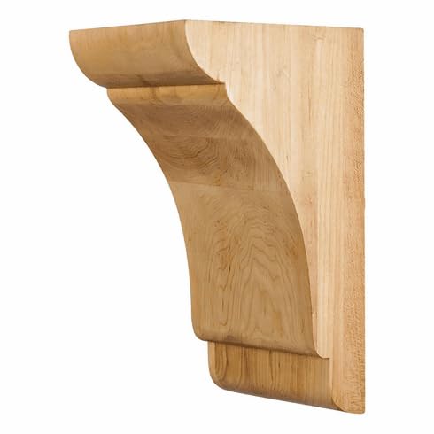 Hardware Resources COR33-2RW 5" W x 6" D x 10" H Rubberwood Minimalist Corbel