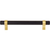 Jeffrey Alexander 5128MBBG 128 mm Center-to-Center Matte Black with Brushed Gold Key Grande Cabinet Bar Pull