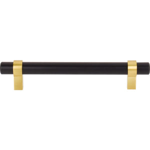Jeffrey Alexander 5128MBBG 128 mm Center-to-Center Matte Black with Brushed Gold Key Grande Cabinet Bar Pull