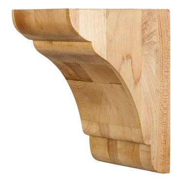 Hardware Resources COR33-1RW 5" W x 6" D x 8" H Rubberwood Minimalist Corbel