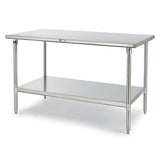 John Boos ST4R5-3096SSK Premium Type 304 Stainless Steel Worktable With Backsplash - 96X30" Top 14 Gauge