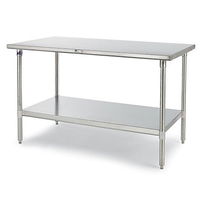 John Boos ST6-3048SSK 16 Gauge Stainless Steel Work Table with Base and Shelf, 48" x 30"
