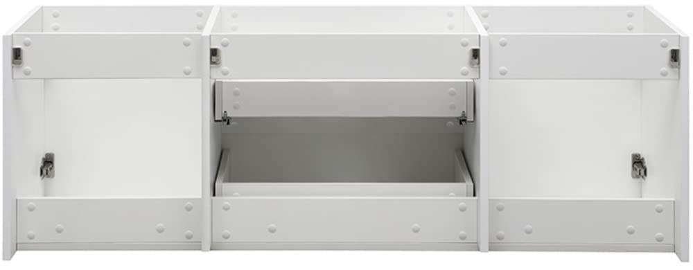 Fresca FCB8360WH-D Fresca Valencia 60" Glossy White Wall Hung Double Sink Modern Bathroom Cabinet