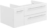 Fresca FCB6136WH-UNS-R Fresca Lucera 36" White Wall Hung Undermount Sink Modern Bathroom Cabinet - Right Version