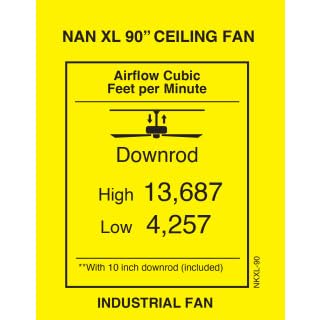 Matthews Fan NKXL-BK-BK-90 Nan XL 6-speed ceiling fan in Matte Black finish with 90” solid matte black wood blades