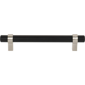 Jeffrey Alexander 5128MBSN 128 mm Center-to-Center Matte Black with Satin Nickel Key Grande Cabinet Bar Pull