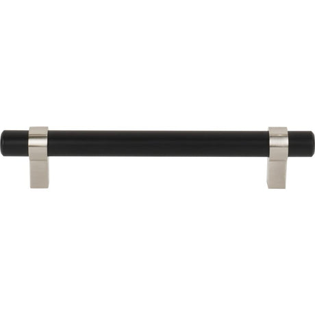 Jeffrey Alexander 5128MBSN 128 mm Center-to-Center Matte Black with Satin Nickel Key Grande Cabinet Bar Pull