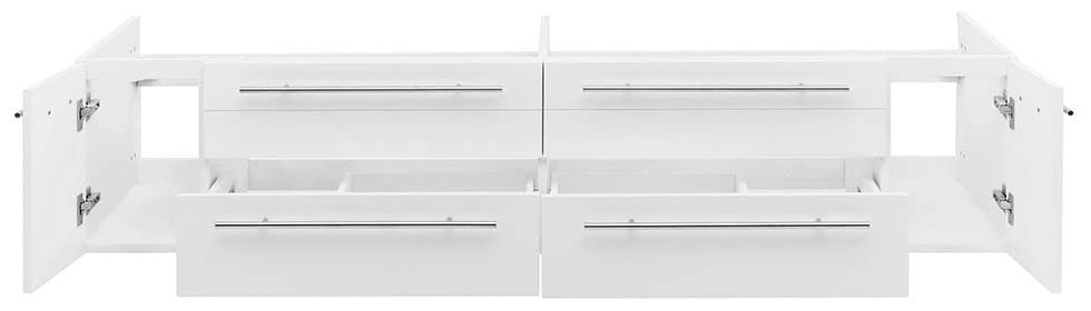 Fresca FCB6172GR-UNS Fresca Lucera 72" Gray Wall Hung Double Undermount Sink Modern Bathroom Cabinet