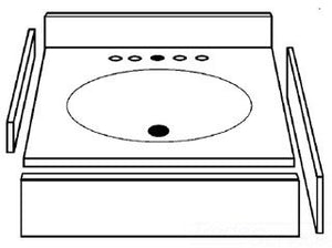 Swanstone VT22SA 1/2" x 8" x 21" Side Apron Panel in White VT00022SA.010
