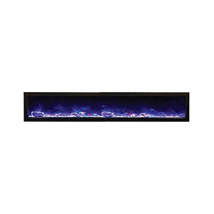 Amantii BI-88-DEEP-OD Panorama Deep Full View Smart Electric  - 88" Indoor /Outdoor WiFi Enabled Fireplace, featuring a MultiFunction Remote, Multi Speed Flame Motor, Glass Media & a Black Trim