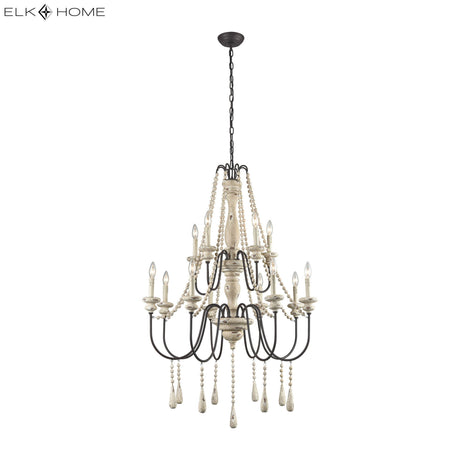 Elk 3215-006 Sommieres 33'' Wide 12-Light Chandelier - Antique French Cream