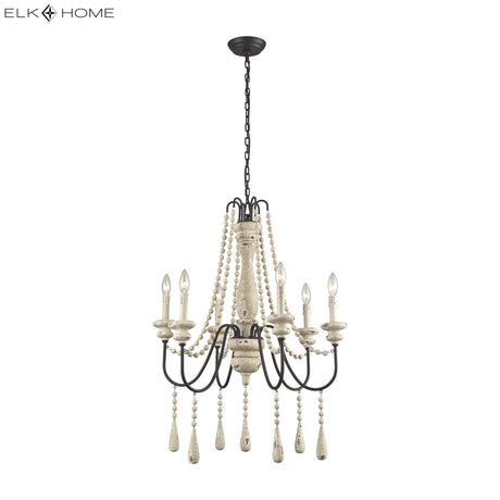 Elk 3215-007 Sommieres 25'' Wide 6-Light Chandelier - Antique French Cream
