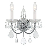 Imperial 2 Light Hand Cut Crystal Polished Chrome Sconce 3222-CH-CL-MWP