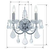 Imperial 2 Light Hand Cut Crystal Polished Chrome Sconce 3222-CH-CL-MWP