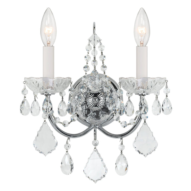 Imperial 2 Light Clear Italian Crystal Polished Chrome Sconce 3222-CH-CL-I